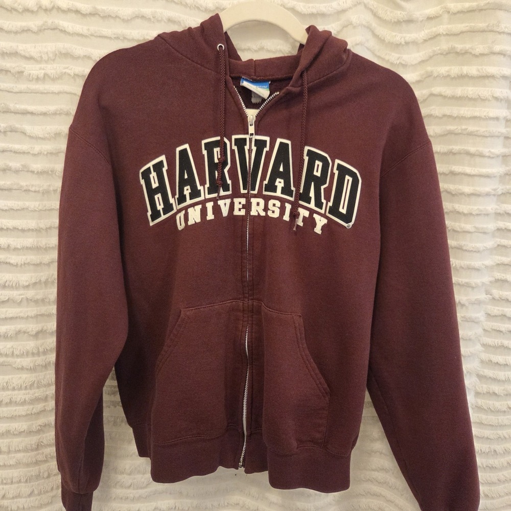 Vintage Champion Harvard‎ University Full Zip Sweatshirt Sz  Small Flaw